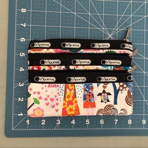 Hawaii LESPORTSAC 3 zip cosmetic bag